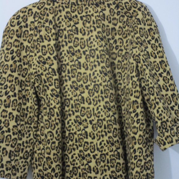 10 Crop Boxy Leopard Jacket Retro Pinup Rockabilly Corduroy - Picture 6 of 7